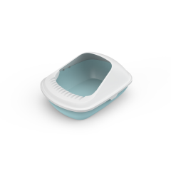 YES4PETS 2 X Medium Cat Litter Box Tray With Shovel Kitty Toilet Semi-Enclosed Pet Box Blue