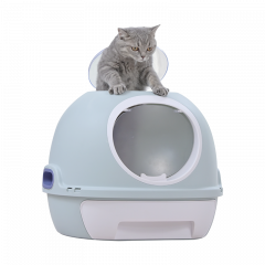 YES4PETS Hooded Cat Toilet Litter Box Tray House With Drawer & Scoop Blue
