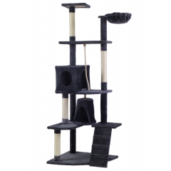 YES4PETS 193cm Cat Scratching Tree Post Sisal Pole Scratching Post Scratcher Tower Condo Grey