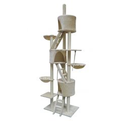 YES4PETS 244 cm XL Multi Level Cat Scratching Post Tree Scratcher Pole- Beige
