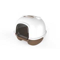 YES4PETS Cat Toilet Litter Box  Portable Hooded Tray House with Handle and Scoop Brown