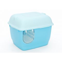 YES4PETS XL Portable Hooded Cat Toilet Litter Box Tray House with Handle and Scoop Blue