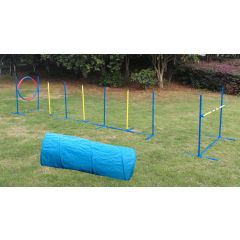YES4PETS Portable Dog Puppy Training Practice Weave Poles Agility Post Exercise Tunnel Jump Tyre Set