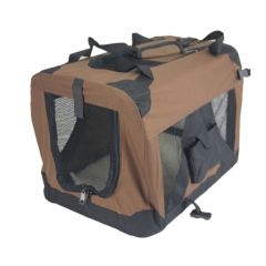 YES4PETS Large Portable Foldable Pet Dog Cat Puppy Travel Cage Soft Crate-Brown