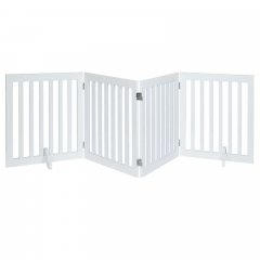 Four Panel Freestanding Dog Gate, White