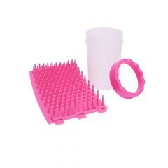Ondoing Pet Foot Cleaner Dog Cat Paw Washer Pet Feet Brush Grooming Tool Small Large Mug-L-Pink