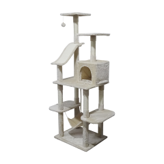 171cm Cat Tree Trees Scratching Post Scratcher Tower Condo House - Beige
