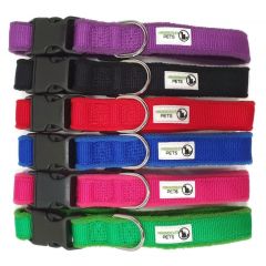 100% Pure Bamboo Fibre w/Fleece Lining Dog Collar Plastic Buckle - Moondidley Pets X-Small Black