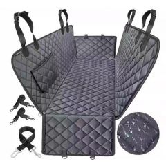 Dog Car Seat Cover with Mesh Window, Waterproof Pet Seat Cover for Back Seat, Non-Slip Durable Scratchproof Dog Hammock for Cars, Trucks and SUVs