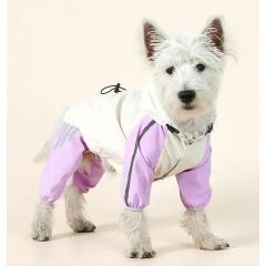 Waterproof Dog Raincoat with Hidden Leash Hole - Windproof and Comfortable for Outdoor Walks, Size:S (Back Length 20cm/7.87in, Bra 31cm/12.20in) Purple