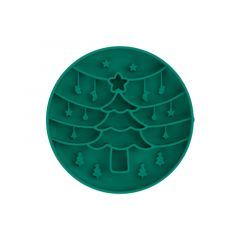 Green Silicone Slow Feeder Bowl for Dogs - Anti-Choking Christmas-Themed Lick Mat