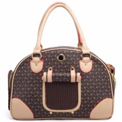 Portable Pet Travel Bag - Anti-Crush Dog Carrier for Outdoor Trips (L-42x29x18cm, Coffee Color)