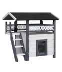 i.Pet Cat House Outdoor Shelter 77cm x 50cm x 73cm Rabbit Hutch Wooden Condo Small Dog Enclosure