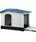 i.Pet Dog Kennel House Extra Large Outdoor Plastic Puppy Pet Cabin Shelter XL Blue