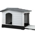 i.Pet Dog Kennel House Extra Large Outdoor Plastic Puppy Pet Cabin Shelter XL Grey