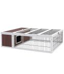 i.Pet Rabbit Hutch 124cm x 90cm x 35cm Chicken Coop Large Outdoor Wooden Run Cage House