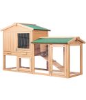 i.Pet Chicken Coop Rabbit Hutch 138cm x 44cm x 85cm Large House Run Cage Wooden Outdoor