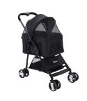 i.Pet Pet Stroller Dog Pram Cat Carrier Travel Large Pushchair Foldable 4 Wheels Black