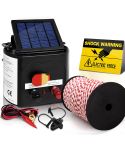 Giantz Fence Energiser 5KM Solar Powered Electric 500M Poly Rope