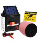 Giantz Fence Energiser 3KM Solar Powered Electric 1200M Poly Tape