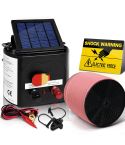 Giantz Fence Energiser 5KM Solar Powered Electric 1200M Poly Tape