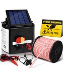 Giantz Fence Energiser 3KM Solar Powered Electric 400M Poly Tape Insulator