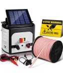 Giantz Fence Energiser 8KM Solar Powered Electric 400M Poly Tape Insulator