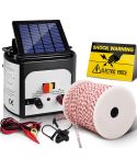Giantz Fence Energiser 8KM Solar Powered Electric 500M Poly Wire Insulator
