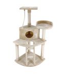4Paws Cat Tree Scratching Post House Furniture Bed Luxury Plush Play 120cm - Beige
