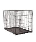 4Paws Dog Cage Pet Crate Cat Puppy Metal Cage ABS Tray Foldable Portable Black - 36" - Black