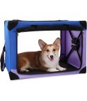 Portable Dog Crate Collapsible, Blue Purple