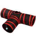 Floofi 4 Holes Cat Tunnel (Red)