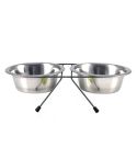 YES4PETS 2 x Sets Medium Portable Dog Cat Steel Pet Bowl Water Bowls Feeder