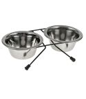 YES4PETS 2 x Sets Small Portable Dog Cat Steel Pet Bowl Water Bowls Feeder