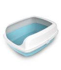 YES4PETS 2 X Small High Side Portable Open Cat Toilet Litter Box Tray House With Scoop Blue