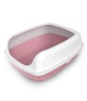 YES4PETS 2 X Small High Side Portable Open Cat Toilet Litter Box Tray House With Scoop Pink