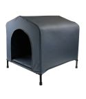 Grey M Portable Flea and Mite Resistant Dog Kennel House W Cushion