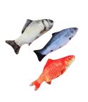 YES4PETS 3 X Real Fish Printed Kitten Cat  Catnip Toy 20 cm