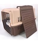 YES4PETS Large Airline Dog Cat Crate Pet Carrier Cage With Tray And Bowl Brown