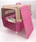YES4PETS Pink Large Dog Puppy Cat Crate Pet Carrier Cage W Tray, Bowl & Removable Wheels