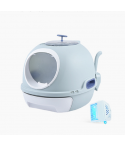YES4PETS Cat Toilet Litter Box Tray House W Sky window Drawer Photocatalyst Purifier Blue