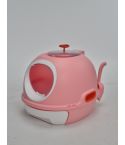 YES4PETS Cat Toilet Litter Box Tray House W Sky window Drawer Photocatalyst Purifier Pink