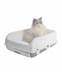 YES4PETS Large Cat Litter Tray Box Kitty Toilet with Rack Scoop Drawer-Style Cleaning Box White