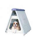 YES4PETS Small Foldable Plastic Pet Dog Puppy Cat House Kennel Blue