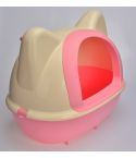 YES4PETS Large Hooded Cat Toilet Litter Box Tray House With Scoop Pink