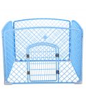 YES4PETS 4 Panel Plastic Pet Pen Pet Foldable Fence Dog Fence Enclosure With Gate Blue