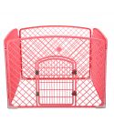 YES4PETS 4 Panel Plastic Pet Pen Pet Foldable Fence Dog Fence Enclosure With Gate Pink