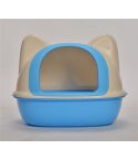 YES4PETS Medium Hooded Cat Toilet Litter Box Tray House With Scoop Blue