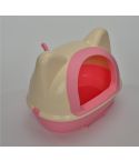 YES4PETS Medium Hooded Cat Toilet Litter Box Tray House With Scoop Pink