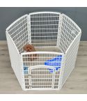 YES4PETS 6 Panel Plastic Pet Pen Pet Foldable Fence Dog Fence Enclosure With Gate White